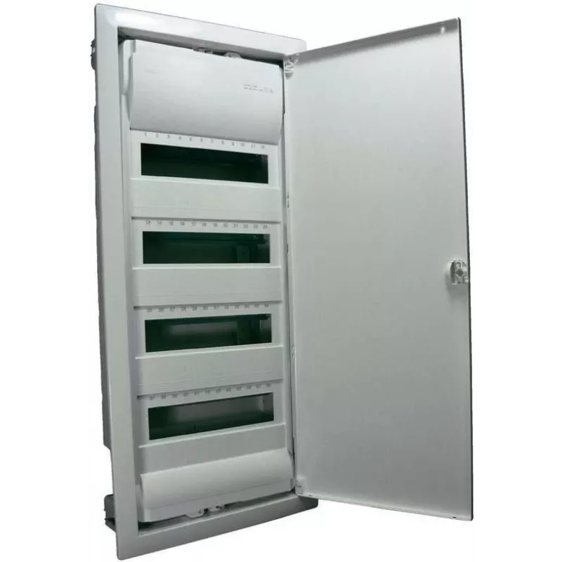 Hager VU48NC inbouw kleinverdeler, 4 rijen, 48 modules, witte stalen deur
