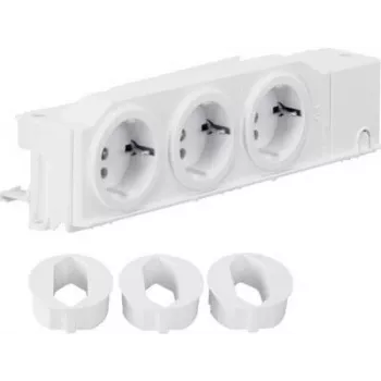 Hager VZ00AS DIN-rail Schuko-stopcontact, 3-voudig, draaibaar, schroefklemmen