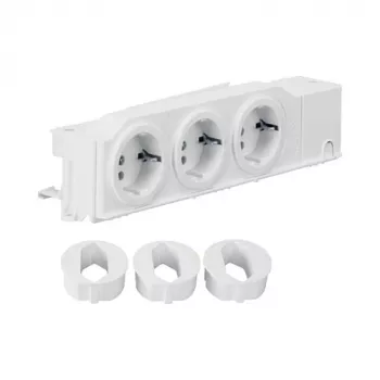 Hager VZ00AS DIN-rail Schuko-stopcontact, 3-voudig, draaibaar, schroefklemmen