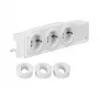 Hager VZ00AS DIN-rail Schuko-stopcontact, 3-voudig, draaibaar, schroefklemmen