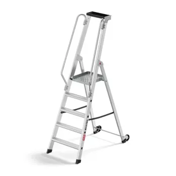 HAILO Master P80 aluminium mobiele platformtrap, 5 treden, 150 kg, EN 131