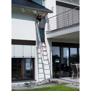 Hailo S100 ProfiLOT combinatieladder, aluminium, 2x6+1x5 sporten, 3-delig, max. belasting 150 kg