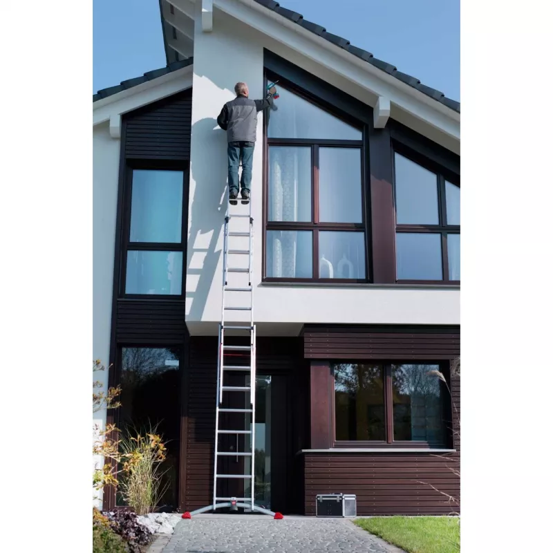 Hailo S100 ProfiLOT combinatieladder, aluminium, 3-delig, 2x9+1x8 sporten, max. werkhoogte 7,00 m