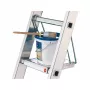 HAILO SavetyLine extra trede voor trappen, 2-traps opvouwbaar trapje, aluminium, 150 kg draagvermogen, TÜV/GS