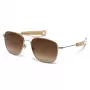 HALLY&SON DEUS DH506S04 unisex zonnebril - zwart acetaat montuur, grijs CR-39 glas, 55/18/140 mm