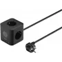 Hama 3-voudig stekkerdoos met 2x USB-C, 1x USB-A, 67W, display, 1,4m, zwart (00223196)