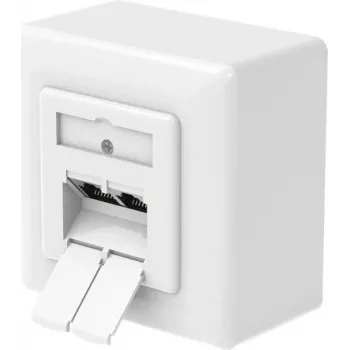 Hama CAT-6a netwerkdoos, 2-poorts RJ45, 10 Gbit/s, afgeschermd, opbouw/inbouw, wit 00200774