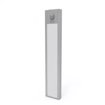 HAMA LED-nachtlamp met bewegings- en schemersensor, oplaadbaar, magnetisch, aluminium, 21 cm, zilver
