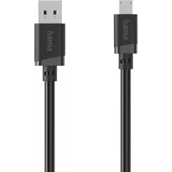 Hama USB-A naar Micro-USB oplaad- en datakabel, 1 m, zwart 00201803