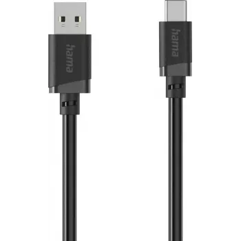 Hama USB-A naar USB-C oplaad- en datakabel, 1 m, zwart 00201811