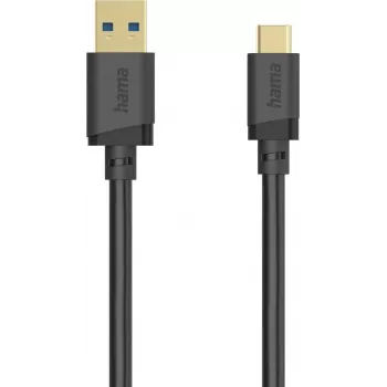 Hama USB-C kabel, USB-A naar USB-C, USB 3.2 Gen1, 5 Gbit/s, 0,25 m, zwart 00202004