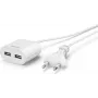 Hama USB-voeding met 1,9 m kabel, 2,4 A, 2x USB-A, wit (00223203)