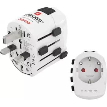 Hama World Travel Pro universele reisadapter, 3-polig, 1500W, wit 00223465