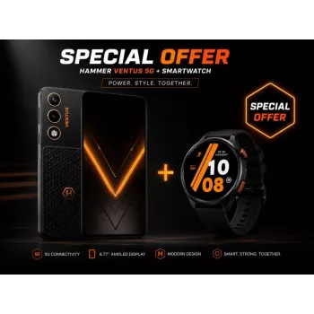 Hammer Ventus 5G 6,77 inch AMOLED 5G Smartphone 8GB RAM 256GB zwart