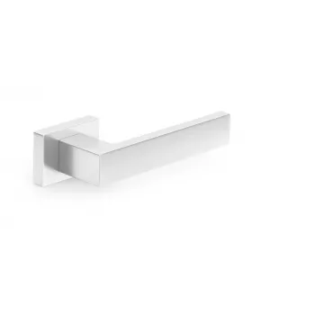 HANDLE DOOR CUBE RT CHROME - deurkruk-set van zinklegering met gepolijst chroom, met vierkante rozet, verwisselbaar voor binnendeuren, rozet 52x52 mm, kruk 130 mm
