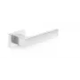 HANDLE DOOR CUBE RT CHROME - deurkruk-set van zinklegering met gepolijst chroom, met vierkante rozet, verwisselbaar voor binnendeuren, rozet 52x52 mm, kruk 130 mm