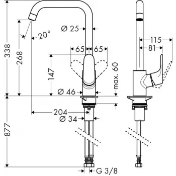 HANSGROHE Focus keukenkraan 31820000 chroom