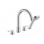 Hansgrohe Vernis Blend 4-gats randmontage badkraan met handdouche - chroom