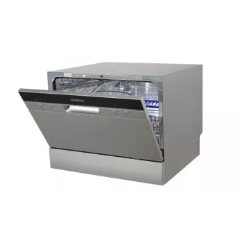 HEINRICH'S 8840 vrijstaande vaatwasser, 12 couverts, 6 wasprogramma's, zilver