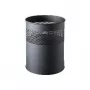 HELIT H2515795 stalen afvalemmer met geperforeerd deksel, 15 liter, zwart, rond
