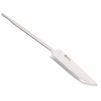 HELLE K75 Eggen mes lemmet ruw, drievoudig gelamineerd roestvrij staal, 101 mm, drop point, scandi-slip, Noorwegen