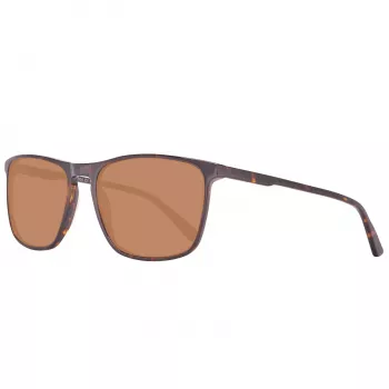 Helly Hansen HH5004-C01-57 heren rechthoek zonnebril, zwart montuur, grijze glazen, 57/18/140 mm