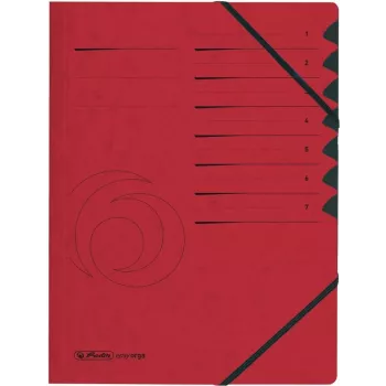 HERLITZ easyorga A4 7-vaks organisatiemap, rood Colorspan-karton, zwart Manila-binnenvoering 10843068