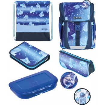 Herlitz FiloActive XL Plus Cosmic schooltas-set (19L ergonomische schoolrugzak met etui en sporttas)