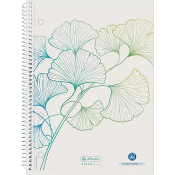 Herlitz GREENline Ginkgo Spiraalblok A5, 70 vel, geruit 50033508