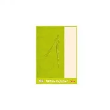 herlitz millimeterpapierblok DIN A3, 80 g/m², 20 bladen, rood 1-mm-raster, houtvrij, versterkte rug (690305)