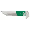 Inbussleutelset 1,5-10 mm, lang met kogelkop, 9-delig, gefosfateerd, DIN 911