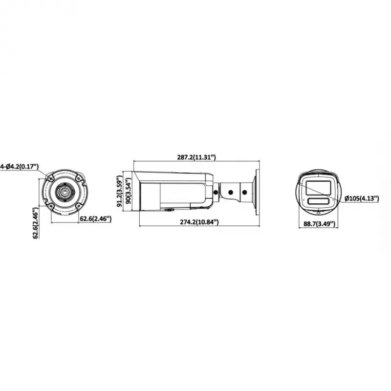Hikvision 12MP IP-camera DS-2CD2T126G3-IS2UY/SL(2,8mm)(eF) AcuSense DarkFighter