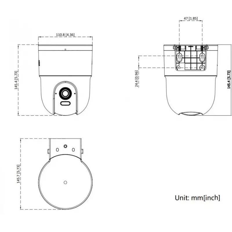 Hikvision DS-2CD1F47G3H-LIUF/SX 4 MP ColorVu 3.0 pan-tilt netwerkcamera, 2,8 mm lens, tweewegaudio, IR-/wit licht 30 m, IP66