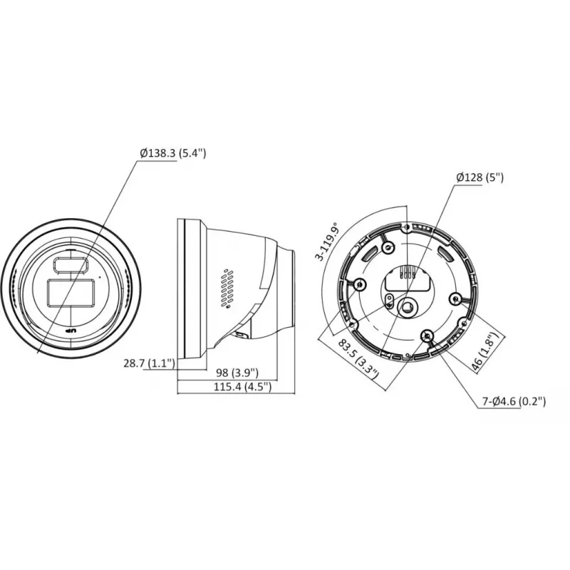 Hikvision DS-2CD2367G3-LIS2UY/SRB 6MP AcuSense turret netwerkcamera, 2,8 mm, zwart