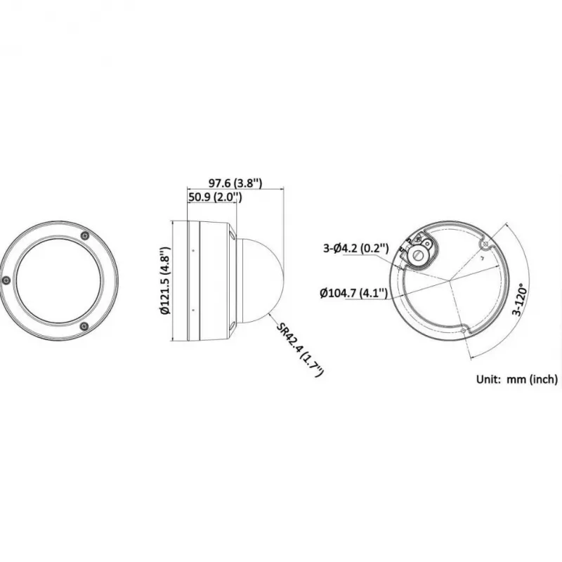 Hikvision DS-2CD3163G2-ISU 6MP buiten domecamera met AcuSense, 2,8mm-objectief, IP67, IK10