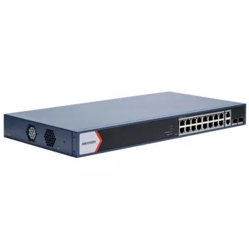 Hikvision DS-3E1520P-EI(O-STD) 20-poorts Gigabit managed PoE+ switch, 16x PoE+ 230W, 2x SFP