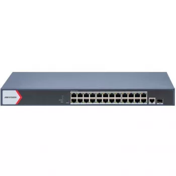 Hikvision DS-3E1526P-EIV2 26-poorts Gigabit PoE+ managed switch met 2 SFP uplinks (370W budget)