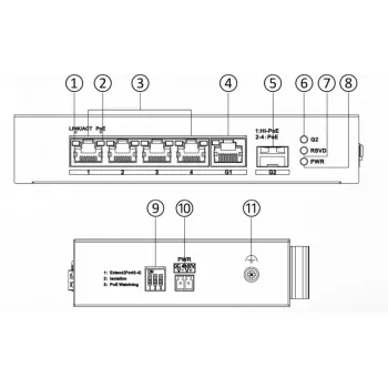 Hikvision DS-3T0306HP unmanaged netwerkswitch 5-poorts Fast Ethernet PoE zwart