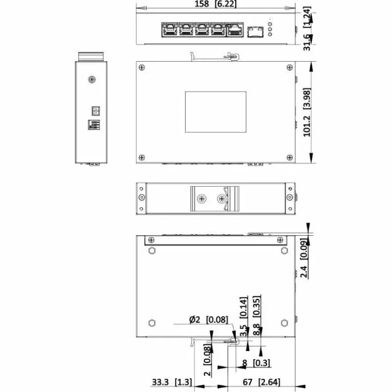 Hikvision DS-3T0306HP unmanaged netwerkswitch 5-poorts Fast Ethernet PoE zwart