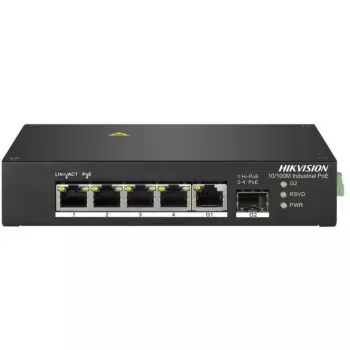 Hikvision DS-3T0306HP unmanaged netwerkswitch 5-poorts Fast Ethernet PoE zwart