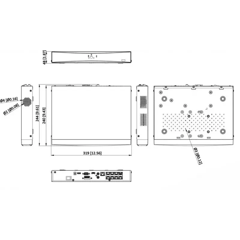 Hikvision DS-7608NXI-K1/8P/VPro(STD) 8-kanaals AcuSense 4K PoE NVR