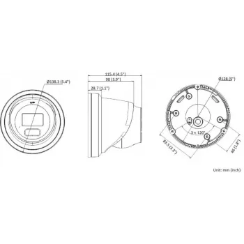 Hikvision Pro Series met AcuSense DS-2CD2366G2H-IU(2.8MM) 6 MP turret IP beveiligingscamera, buiten, 3200 x 1800 pixel, plafond/muur