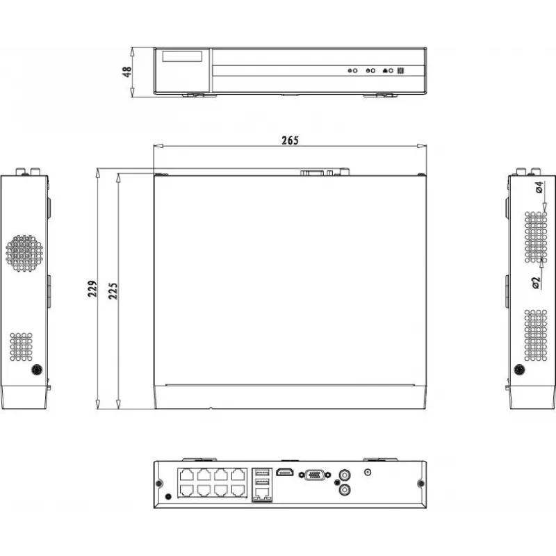 HILOOK NVR-108MH-D/8P(D) 8-kanaals 5MP PoE netwerk-videorecorder