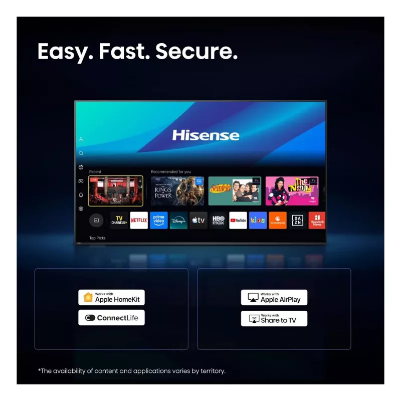 Hisense 32A59S 32 inch Full HD DLED smart tv, 1920 x 1080, Wi-Fi, Bluetooth