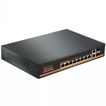 HISMART PoE-switch 1000Mbps 8-poorts + 2G uplink + 2G SFP