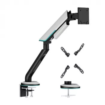 HISMART stabiele monitorarm met gasveer voor 24-57 inch beeldschermen, grijs
