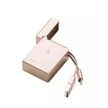 Hoco Apple Lighter UPL17 goud USB-A naar Lightning kabel 1,2m