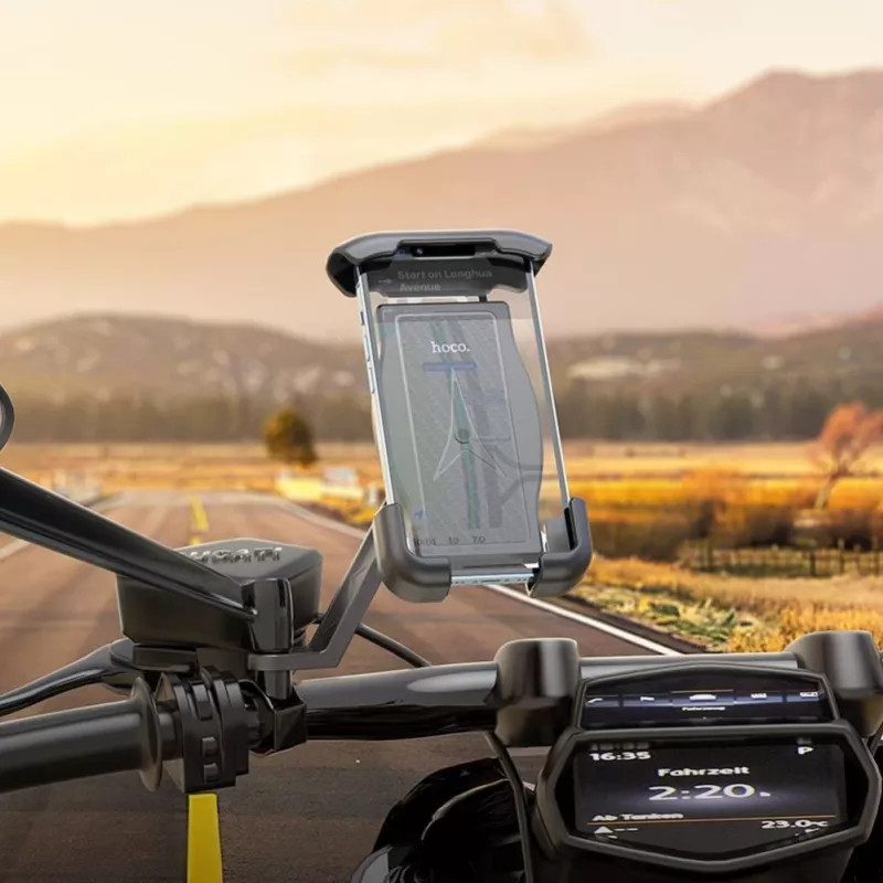 HOCO CA119 motorfiets spiegel telefoonhouder zwart