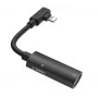 Hoco Dual Lightning-kabel audioconverter naar Lightning-hoofdtelefoonaansluiting + Lightning-laadaansluiting zwart