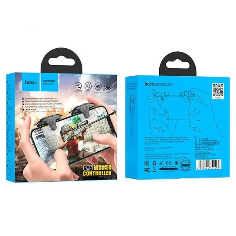 Hoco GM5 Wolf mobiele gameknoppen zwart grijs